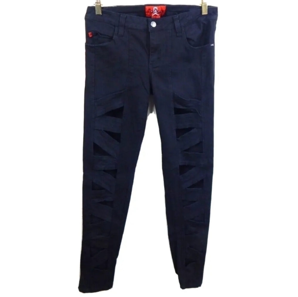 Royal Bones Black Cutout Skinny Jeans